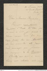 Nachlass Franz Steindachner, Brief von Gabriel Adolphe Boucard an Franz Steindachner (01.03.1876), Inv.Nr. 47.03, Seite 1